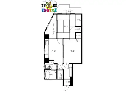 光風堂ビル(2SDK/4階)の間取り写真