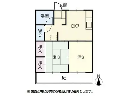 ハラマキハイツF棟(2DK/2階)の間取り写真