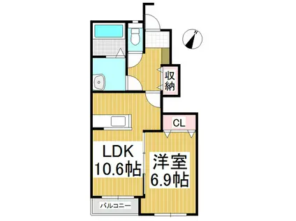 ソラーナ(1LDK/1階)の間取り写真