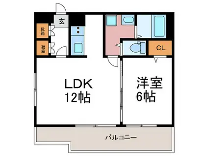 エルデヒルズ(1LDK/2階)の間取り写真