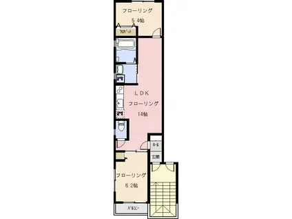 プレジデントマンション日の出町(2LDK/3階)の間取り写真