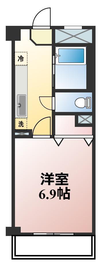 シャトーアフリート(1K/2階)の間取り写真