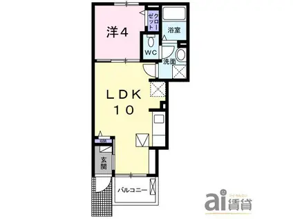 エストーレ(1LDK/1階)の間取り写真