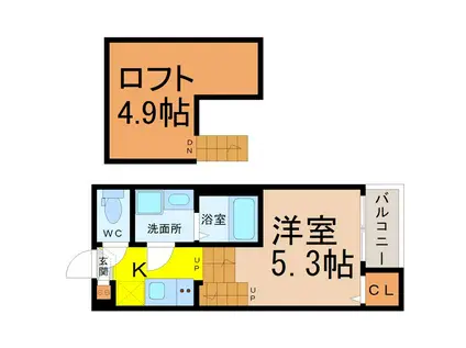 HOUSE OF EIGHT(1SK/1階)の間取り写真