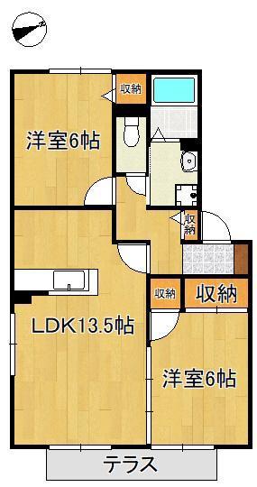 ベル・ソフィア(2LDK/1階)の間取り写真