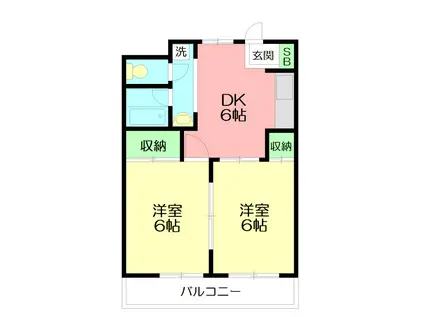 レジデンス・デ・シャイロ(2DK/2階)の間取り写真