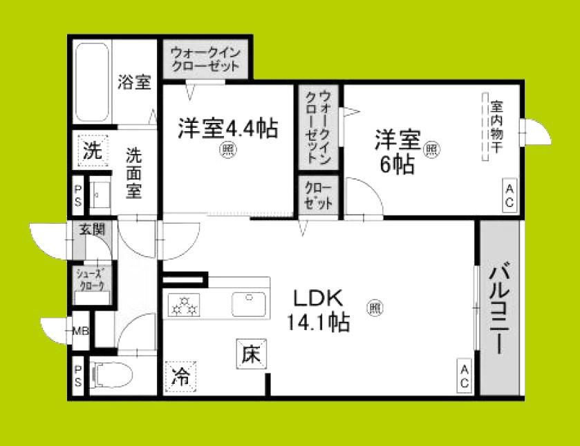 メゾン ド セリジエ(2LDK/1階)の間取り写真