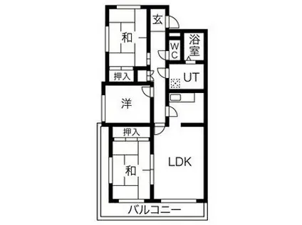 ラ・クラッシィ社ヶ丘(3LDK/2階)の間取り写真