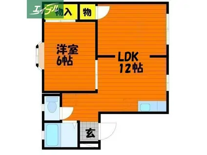 ファミーユKII(1LDK/1階)の間取り写真