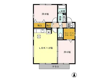 プレミール(2LDK/1階)の間取り写真