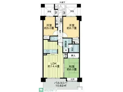 ライオンズプラザ新越谷(2SLDK/5階)の間取り写真