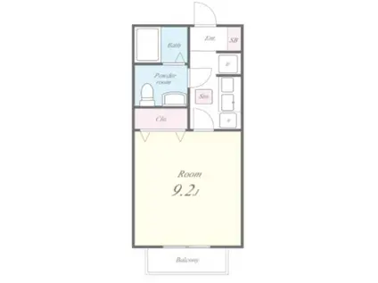 メディオエス(1K/2階)の間取り写真