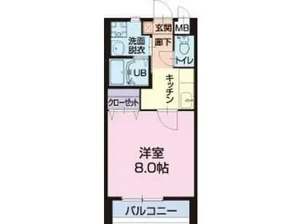 COZY(1K/2階)の間取り写真