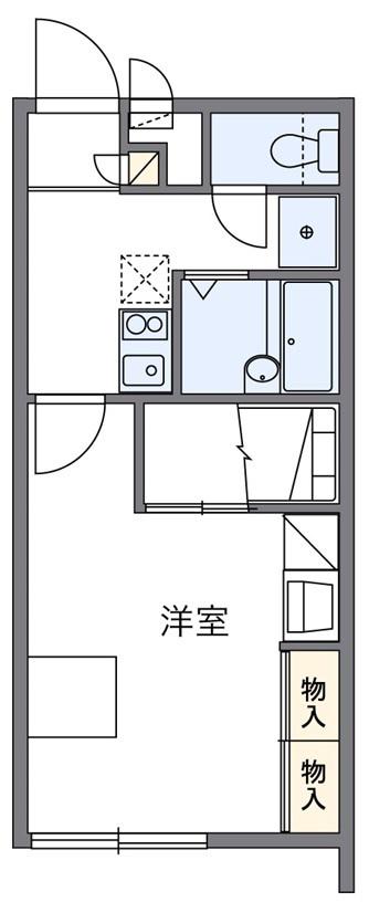 ソレイユ宇茂佐の森(1K/1階)の間取り写真