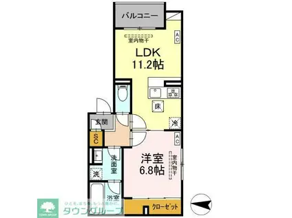 ボアブロンシュ深見(1LDK/3階)の間取り写真