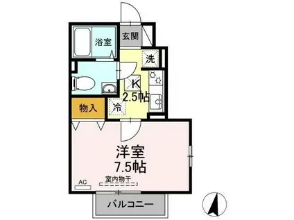 コンフォート南花沢(1K/1階)の間取り写真