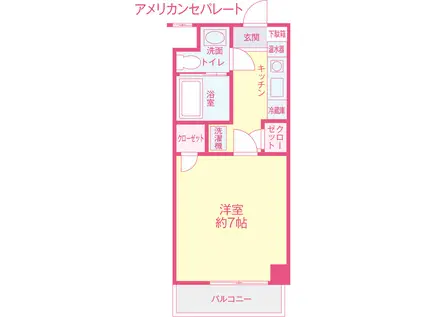 OKA栄ハイツ(1K/2階)の間取り写真