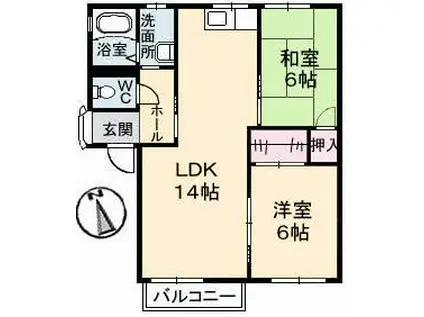 アメニティ中野(2LDK/1階)の間取り写真