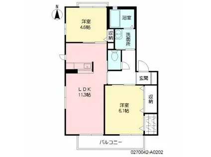 フォレストVII(2LDK/2階)の間取り写真