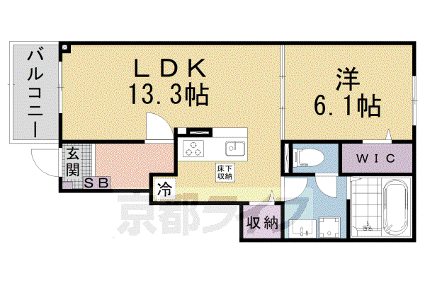 ベラーノ II(1LDK/1階)の間取り写真