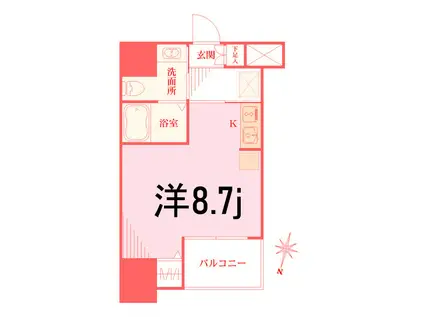 ラヴィーナ横浜(ワンルーム/10階)の間取り写真