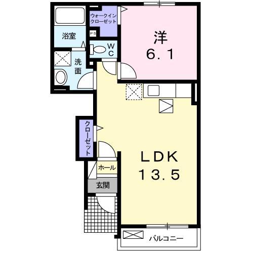 エレガンシア・ブローテI(1LDK/1階)の間取り写真