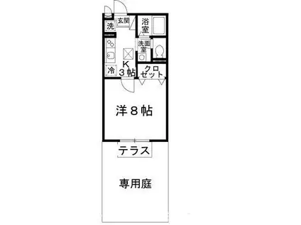 フフテンゲルハイツ(1K/1階)の間取り写真