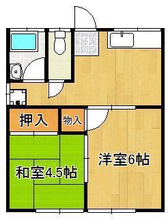 コーポマタケC棟(2DK/1階)の間取り写真