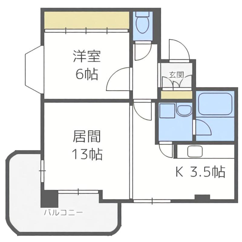 メゾンドブーケパーク(1LDK/4階)の間取り写真