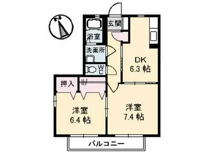 YU MAISON(2DK/2階)の間取り写真