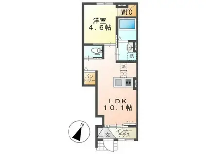 リヴェールメゾン(1LDK/1階)の間取り写真