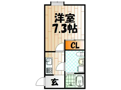 フェルト263(1K/2階)の間取り写真