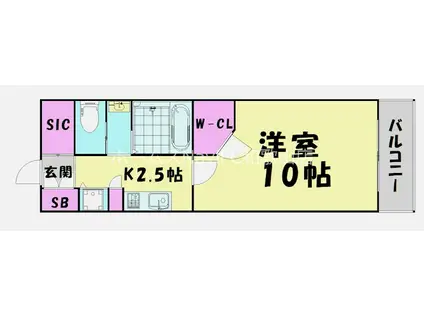 PHOENIX VILLA りんくう(1K/1階)の間取り写真