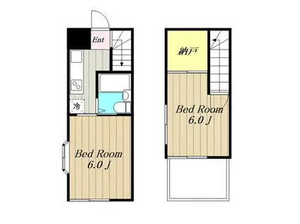 スズキパル下柚木(2K/2階)の間取り写真