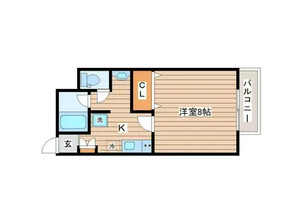 アスコット西多賀(1K/1階)の間取り写真