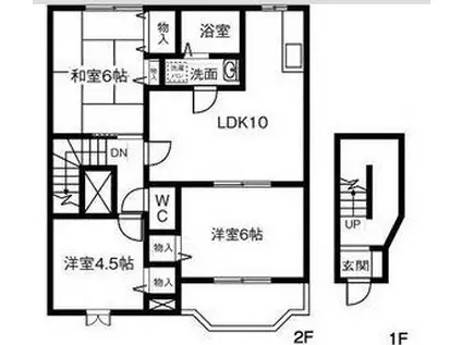 フレッサB(3LDK/2階)の間取り写真