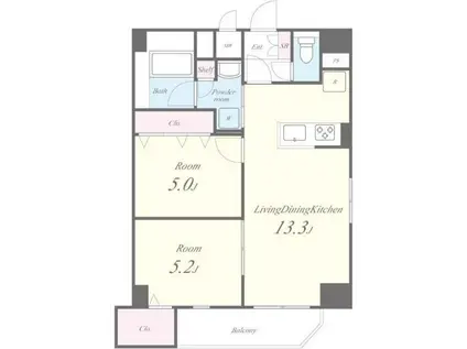 水神櫻郷レジデンス(1SLDK/7階)の間取り写真