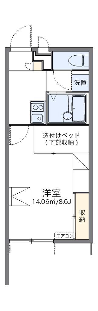 レオパレステイルザウエスト(1K/1階)の間取り写真