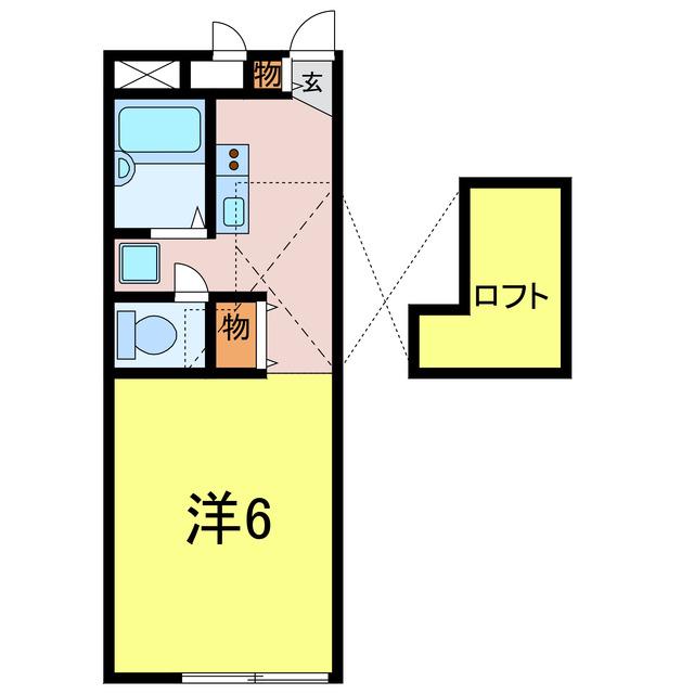 西岡崎駅前アール(1K/2階)の間取り写真