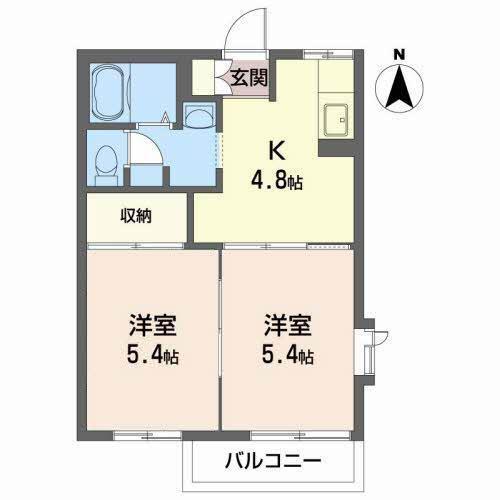 プレステージ川岸E(2K/1階)の間取り写真
