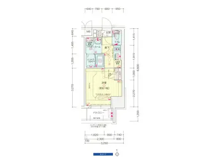 プレサンス天満橋ヴェルエラ(1K/3階)の間取り写真