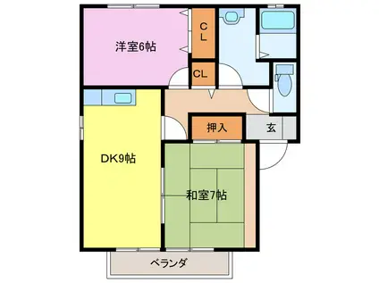 御料所ガーデン(2DK/2階)の間取り写真