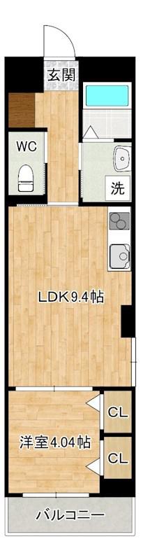   サンフローラ三郎丸(1LDK/1階)の間取り写真