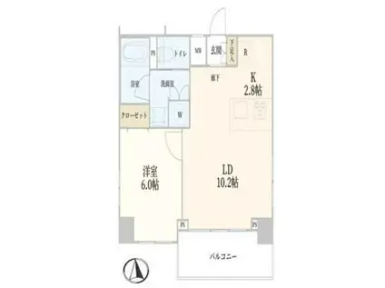 ハーモニーレジデンス東京イースト002(1LDK/6階)の間取り写真