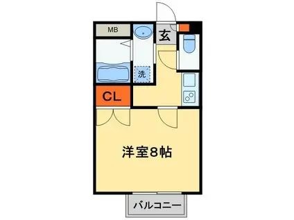 アムールPETIT(1K/1階)の間取り写真