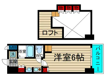 エステムコート難波ミューステージ(1K/7階)の間取り写真