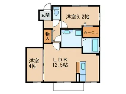 エミネンスIII(2LDK/1階)の間取り写真
