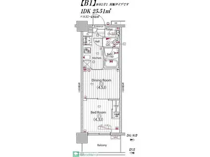 ガーラ・プレシャス四ツ木(2K/1階)の間取り写真