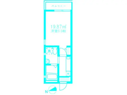 リブ白楽(1K/2階)の間取り写真