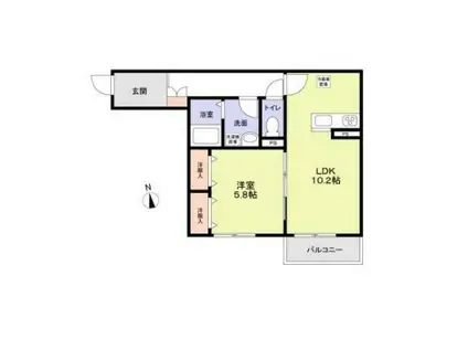 CASA LUCIDA(1LDK/2階)の間取り写真